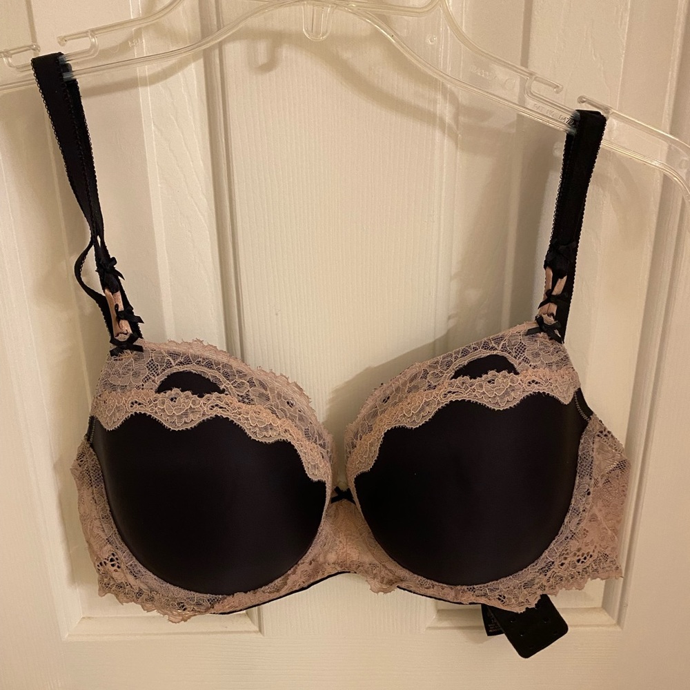 Black with tan lace Dream Angels lined semi 34 DD